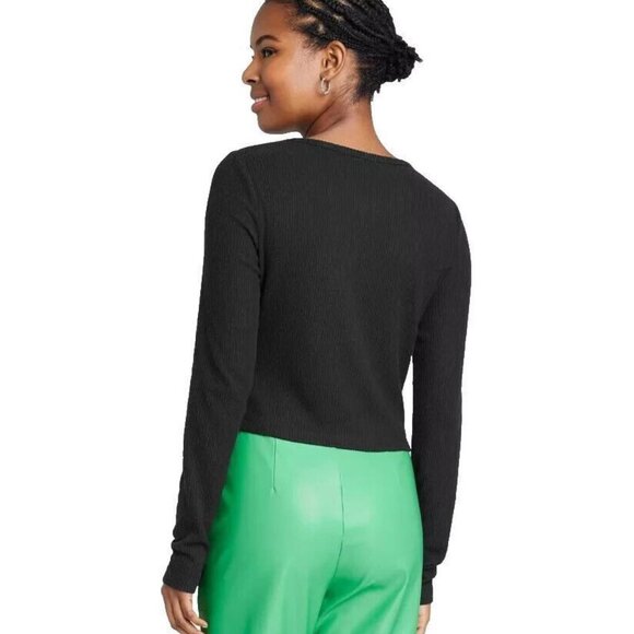 NWT Wild Fable‎ Lace-Up Cozy Long Sleeve Knit Sweater Large - Picture 4 of 4